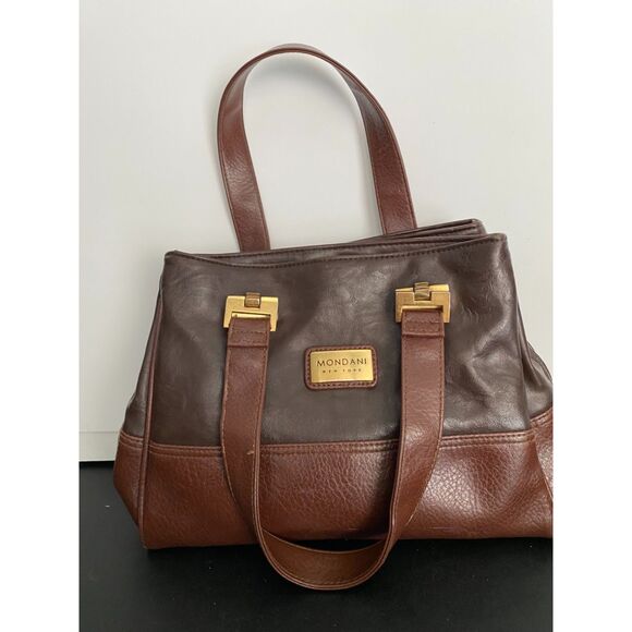 MONDANI NY 2 Tone Brown Handbag - Picture 1 of 7